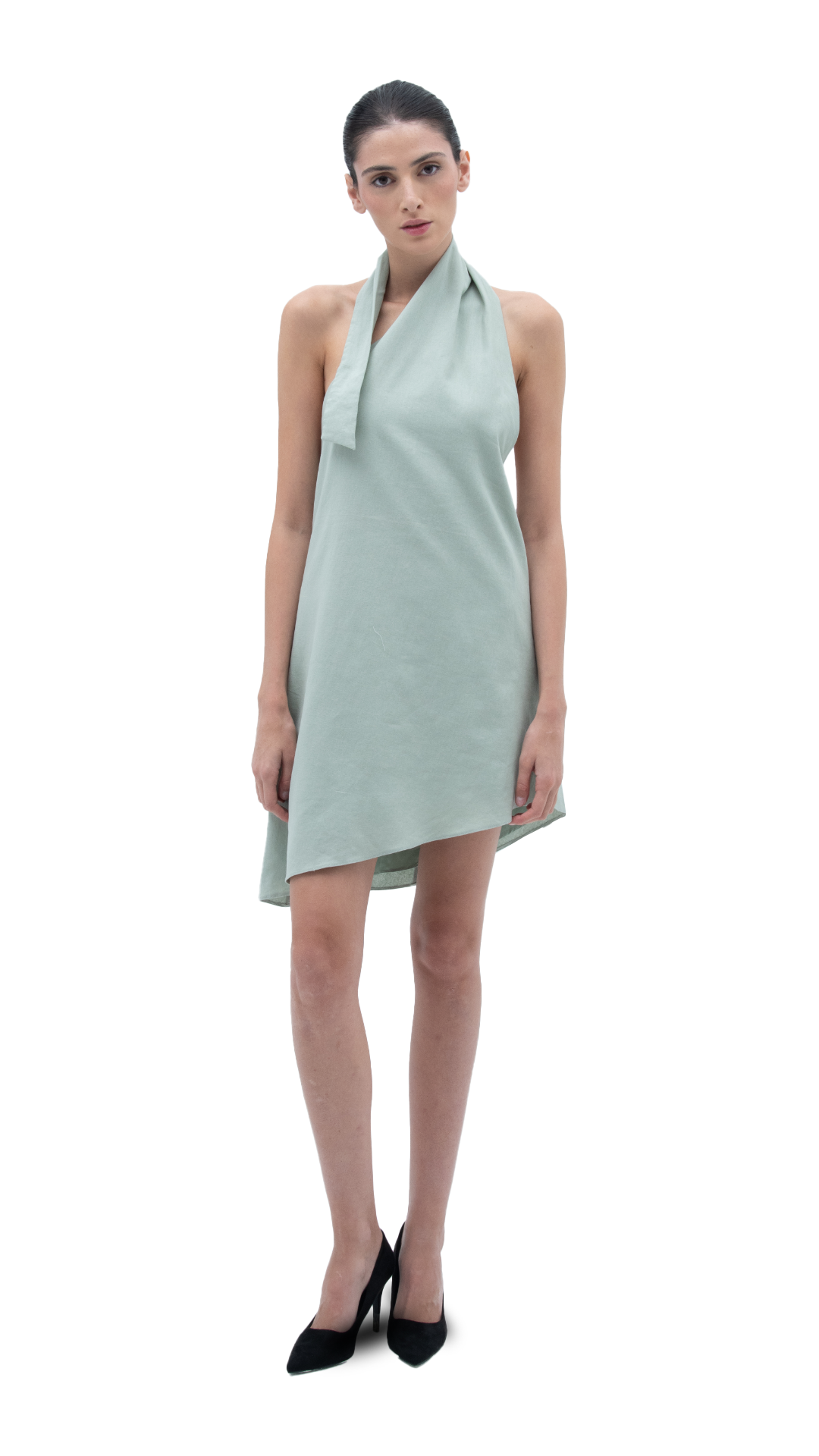 LINEN CUTE DRESS MINT RORA LINEN CUTE DRESS MINT RORA
