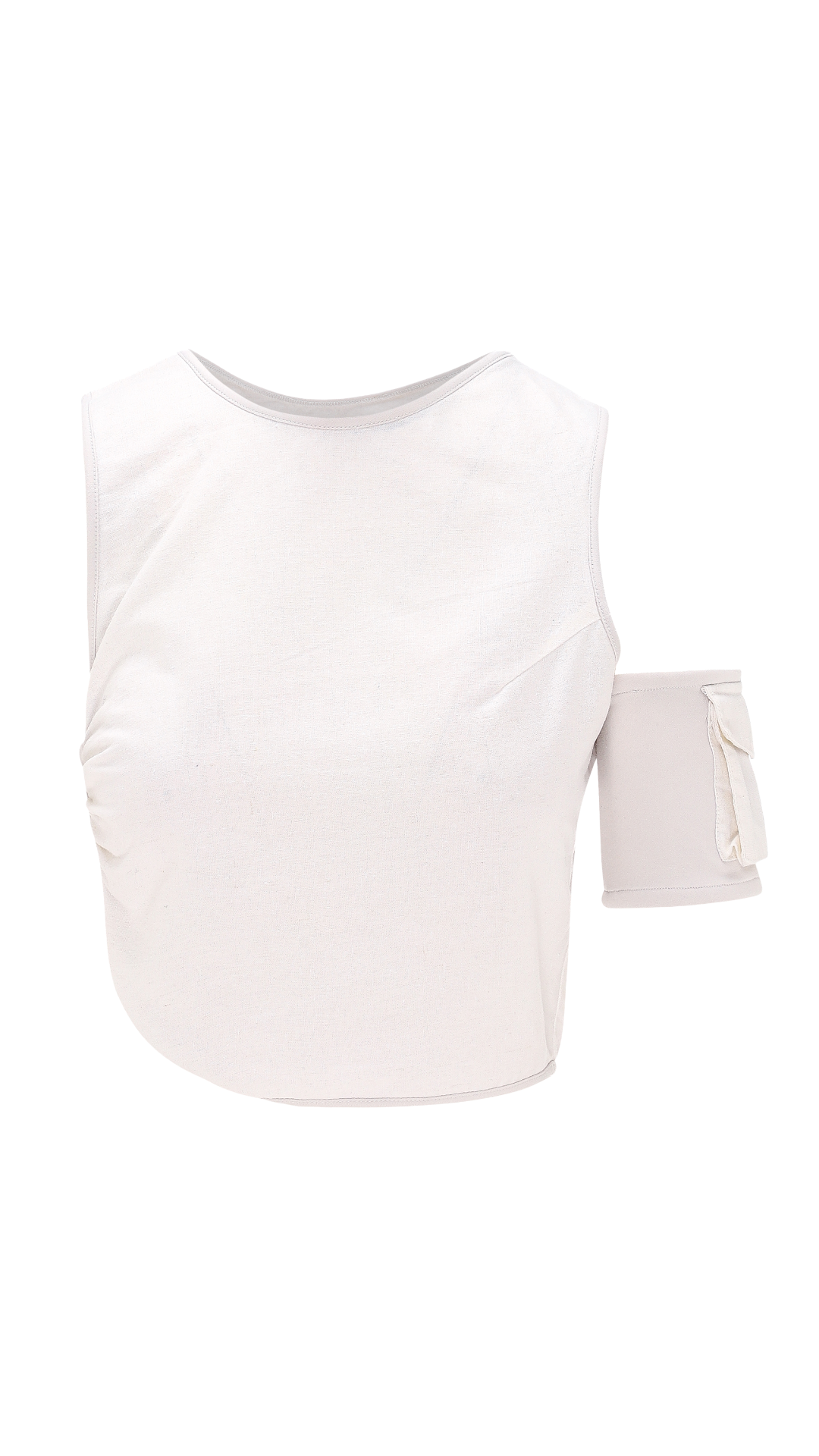 LINEN OFFBEAT TOP WHITE