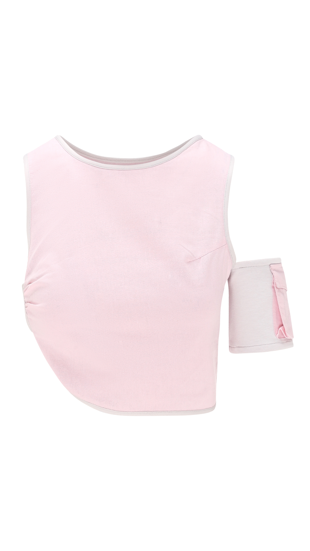 LINEN OFFBEAT TOP PINK