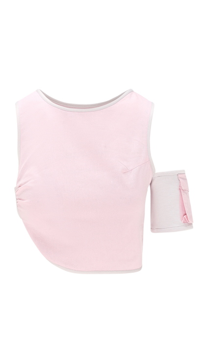 LINEN OFFBEAT TOP PINK