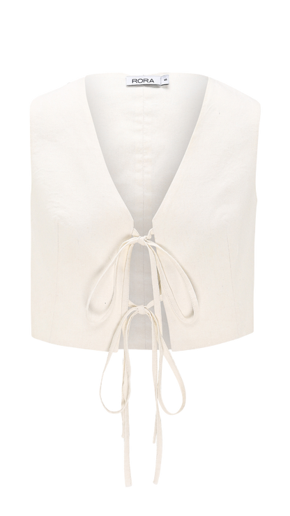 LINEN CAPRI VEST WHITE