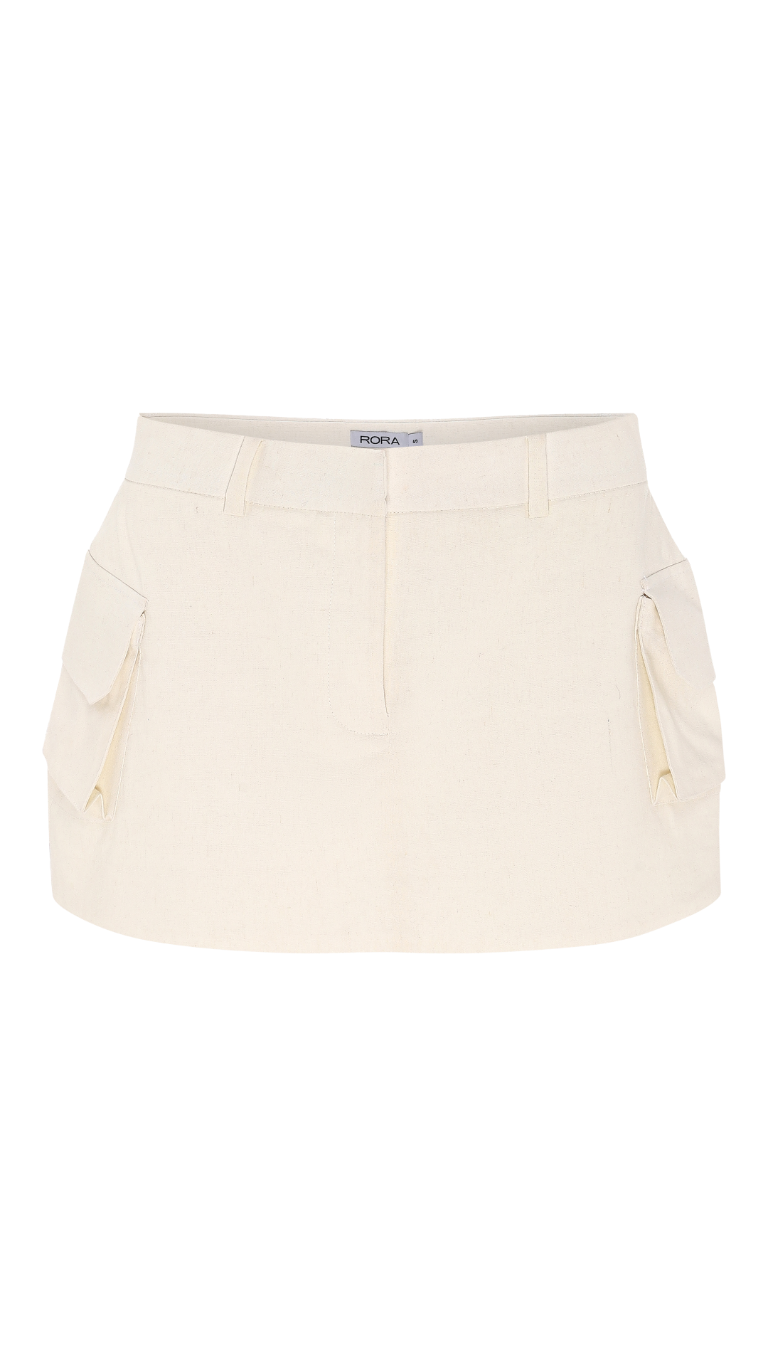 LINEN OFFBEAT SKIRT WHITE