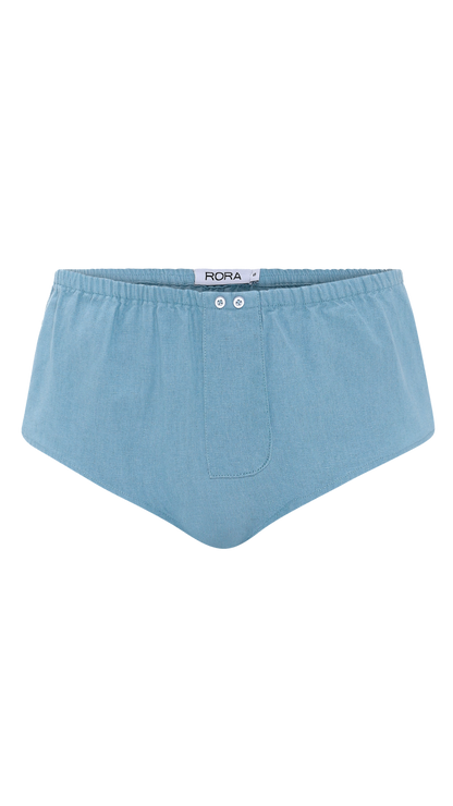 LINEN CHARM BOXERS BLUE