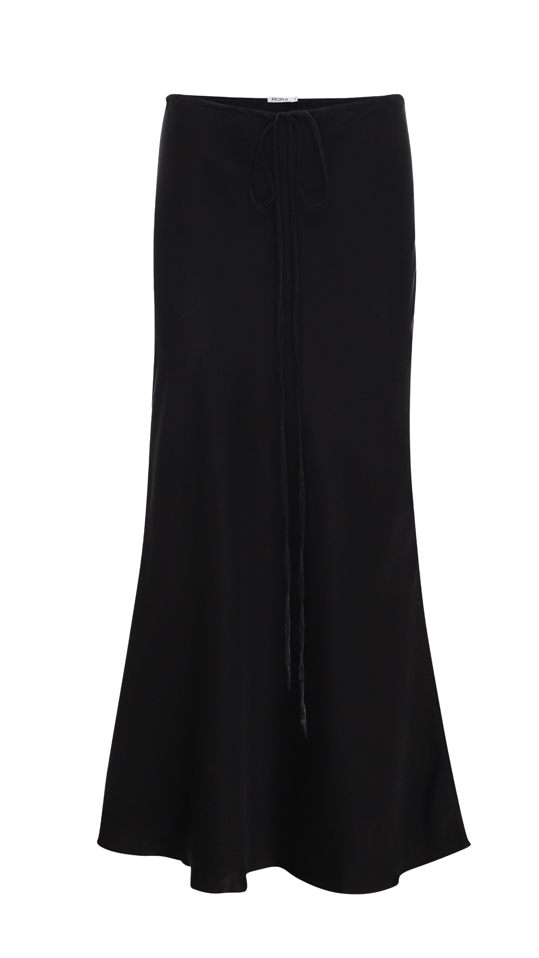 SILK LONG SKIRT BLACK