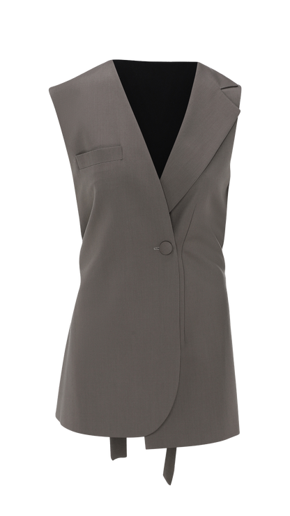 CLASSIC ASYMMETRICAL VEST GREY