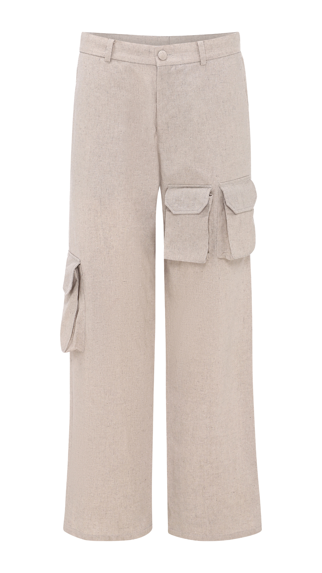 LINEN CARGO PANTS NUDE
