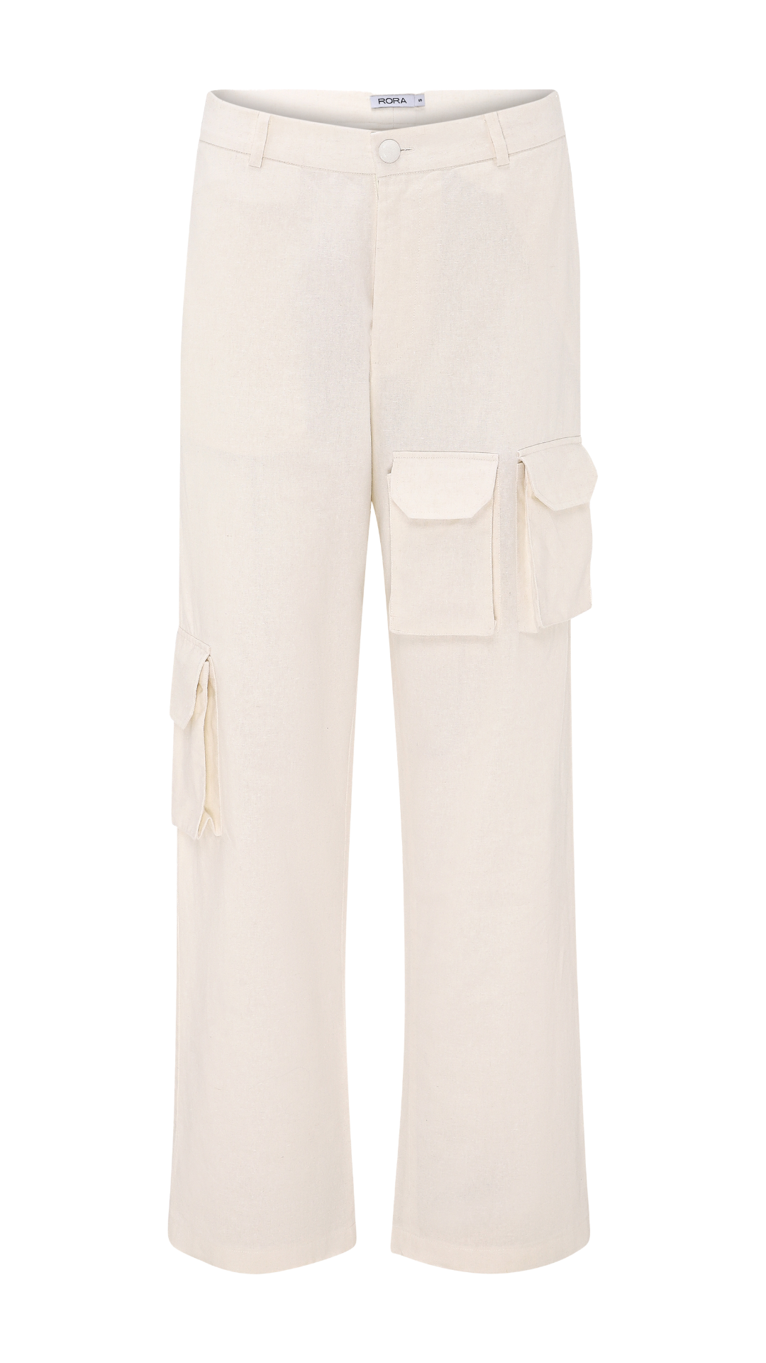 LINEN CARGO PANTS WHITE
