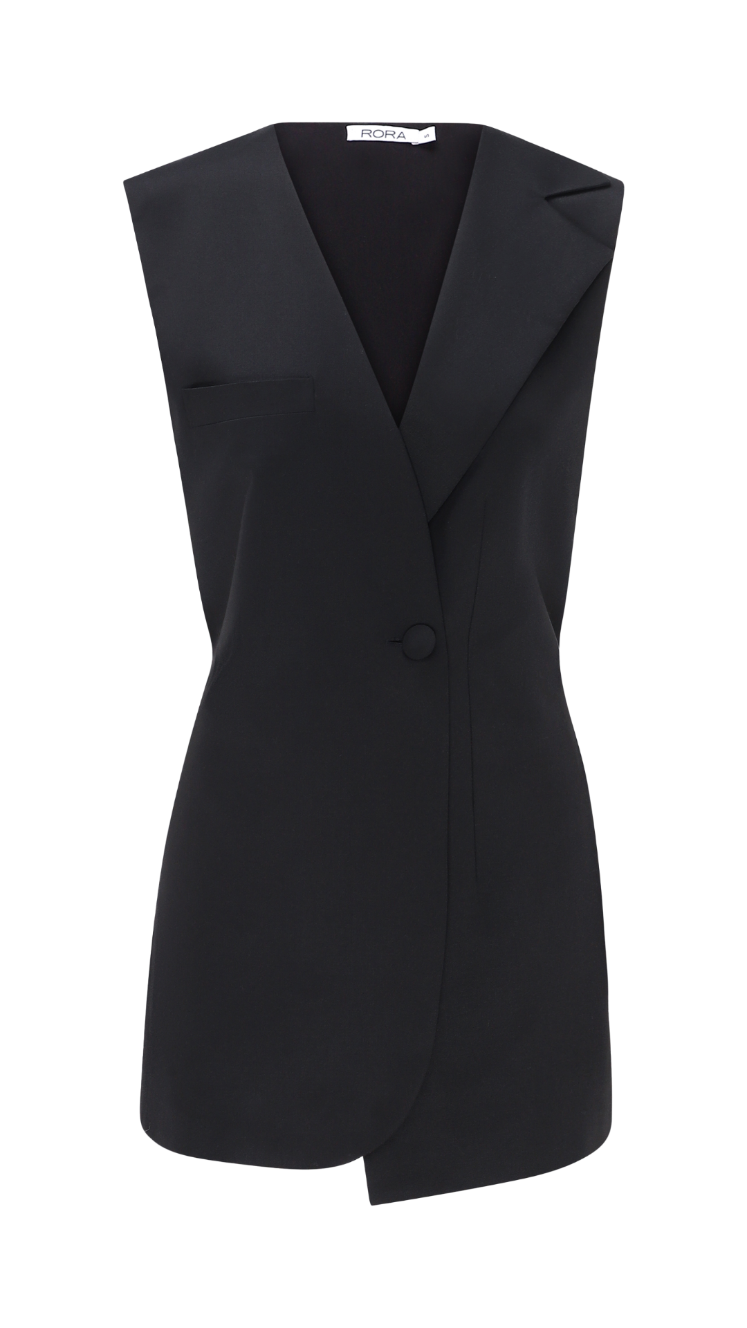 CLASSIC ASYMMETRICAL VEST BLACK