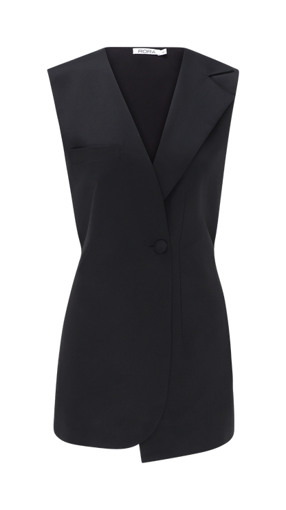 CLASSIC ASYMMETRICAL VEST BLACK
