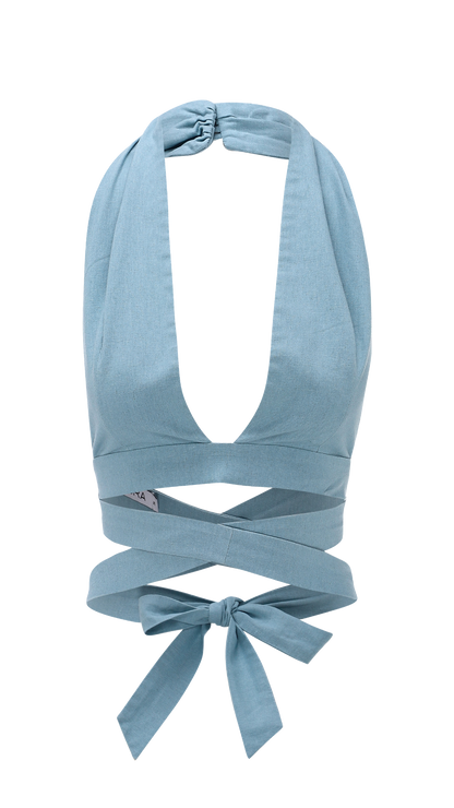 LINEN CHARM BRALETTE BLUE