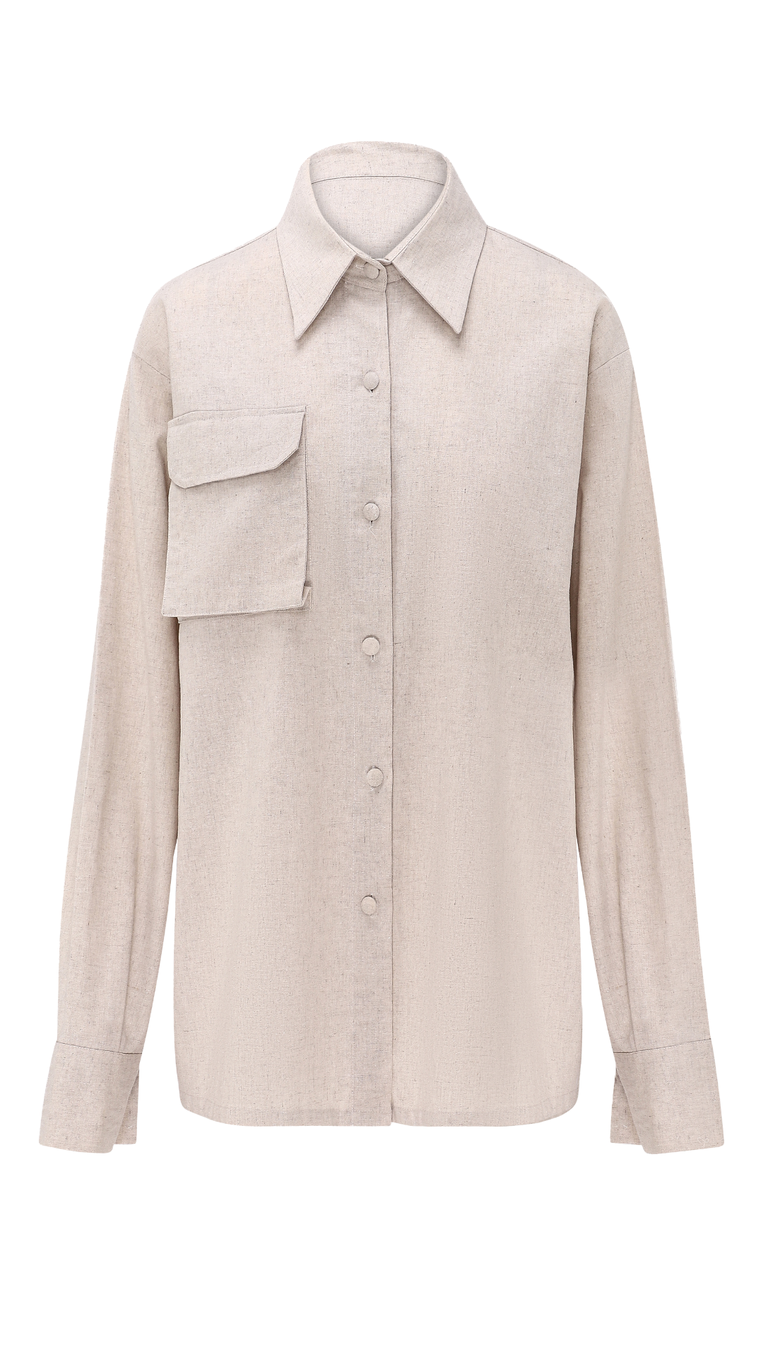 LINEN CARGO SHIRT NUDE