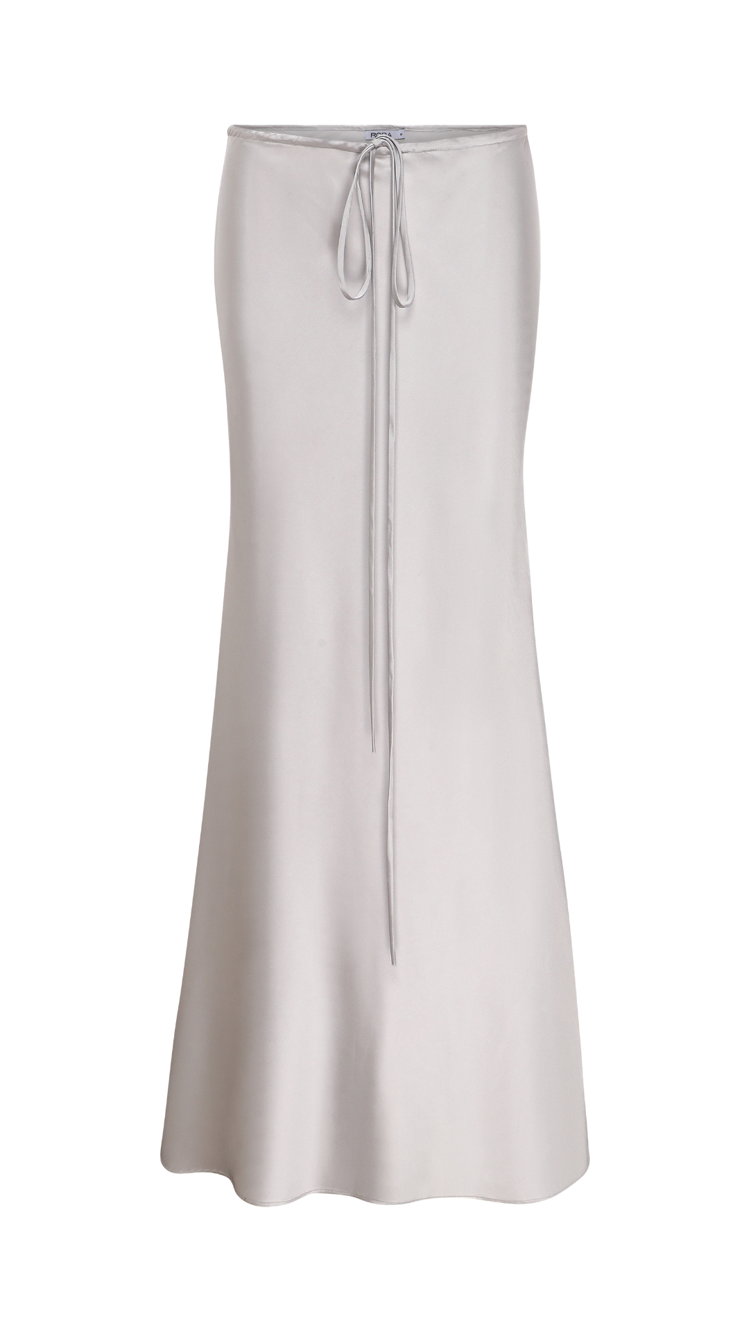 SILK LONG SKIRT SILVER