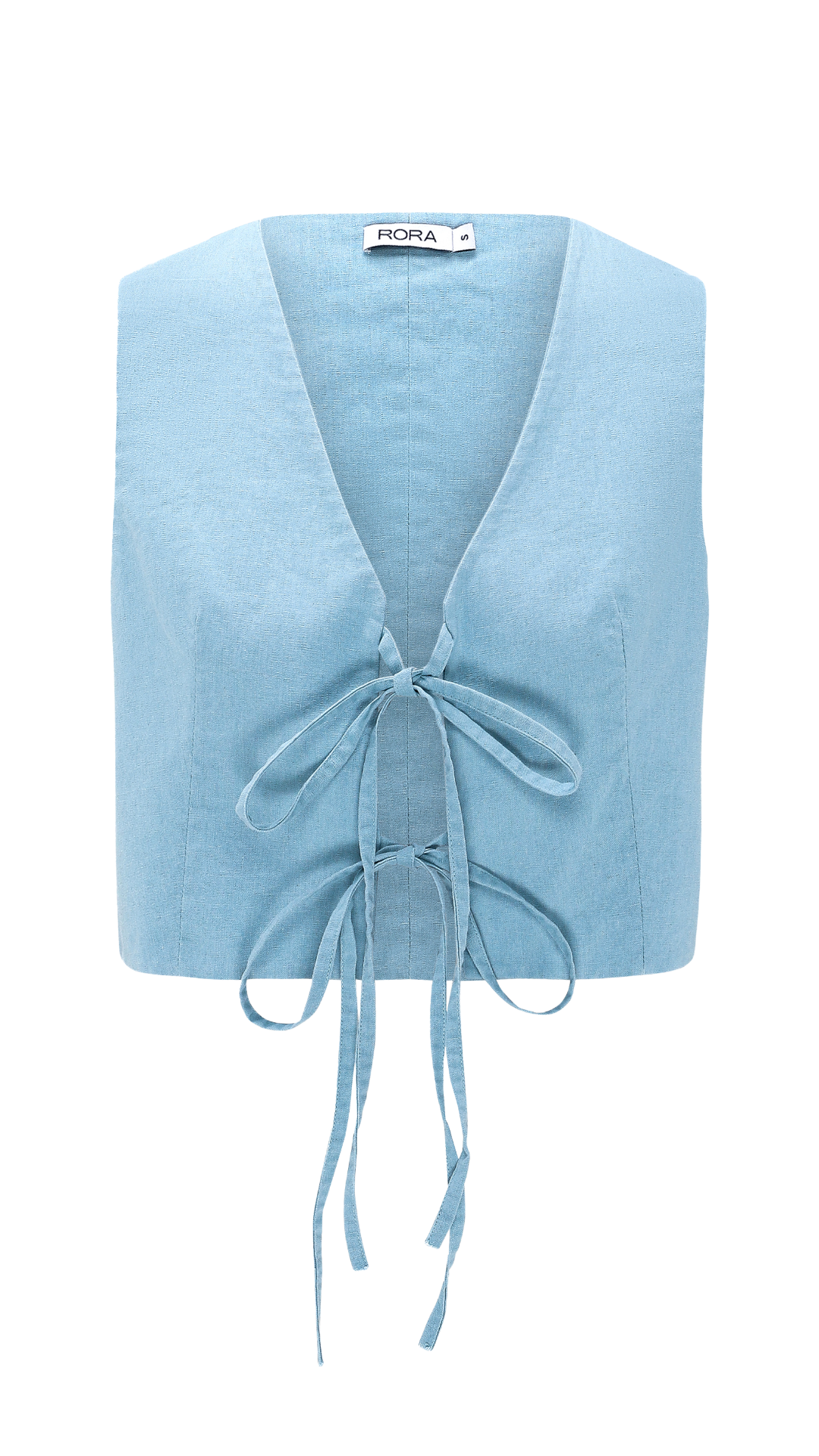 LINEN CAPRI VEST BLUE