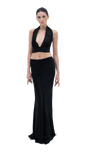 SILK LONG SKIRT BLACK