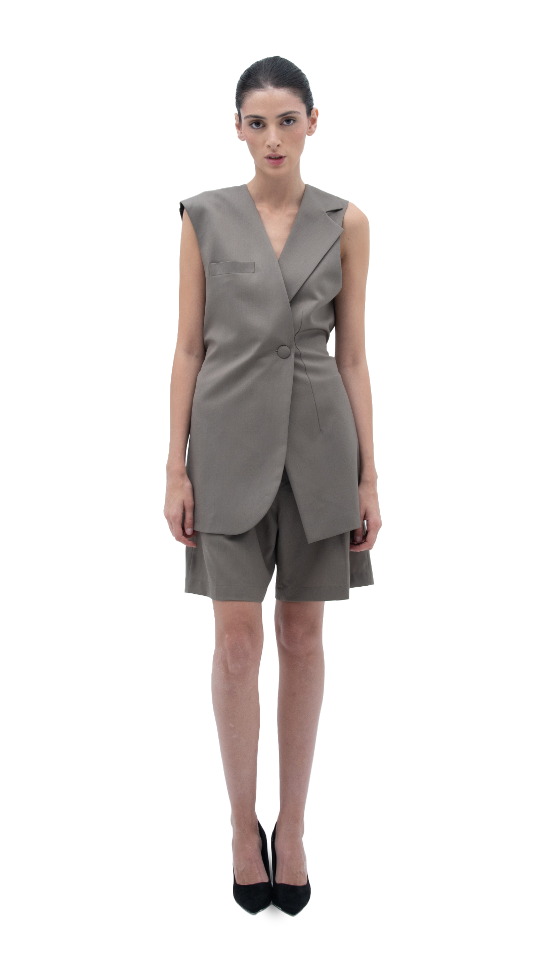 CLASSIC ASYMMETRICAL VEST GREY