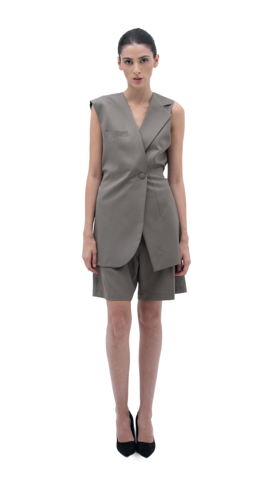 CLASSIC ASYMMETRICAL VEST GREY