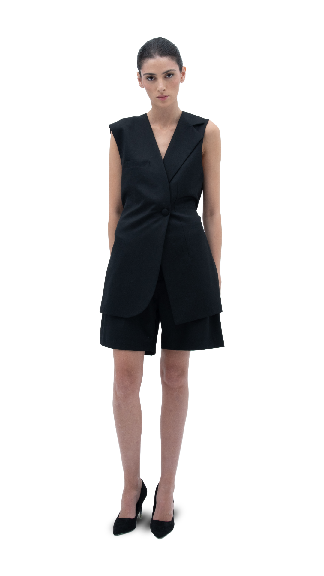 CLASSIC ASYMMETRICAL VEST BLACK