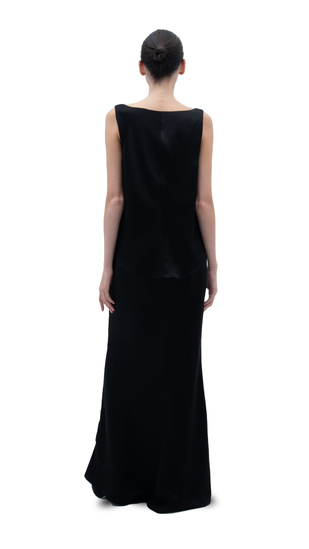 SILK LONG SKIRT BLACK