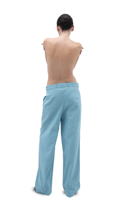 LINEN PANTS BLUE