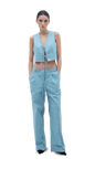 LINEN CAPRI VEST BLUE