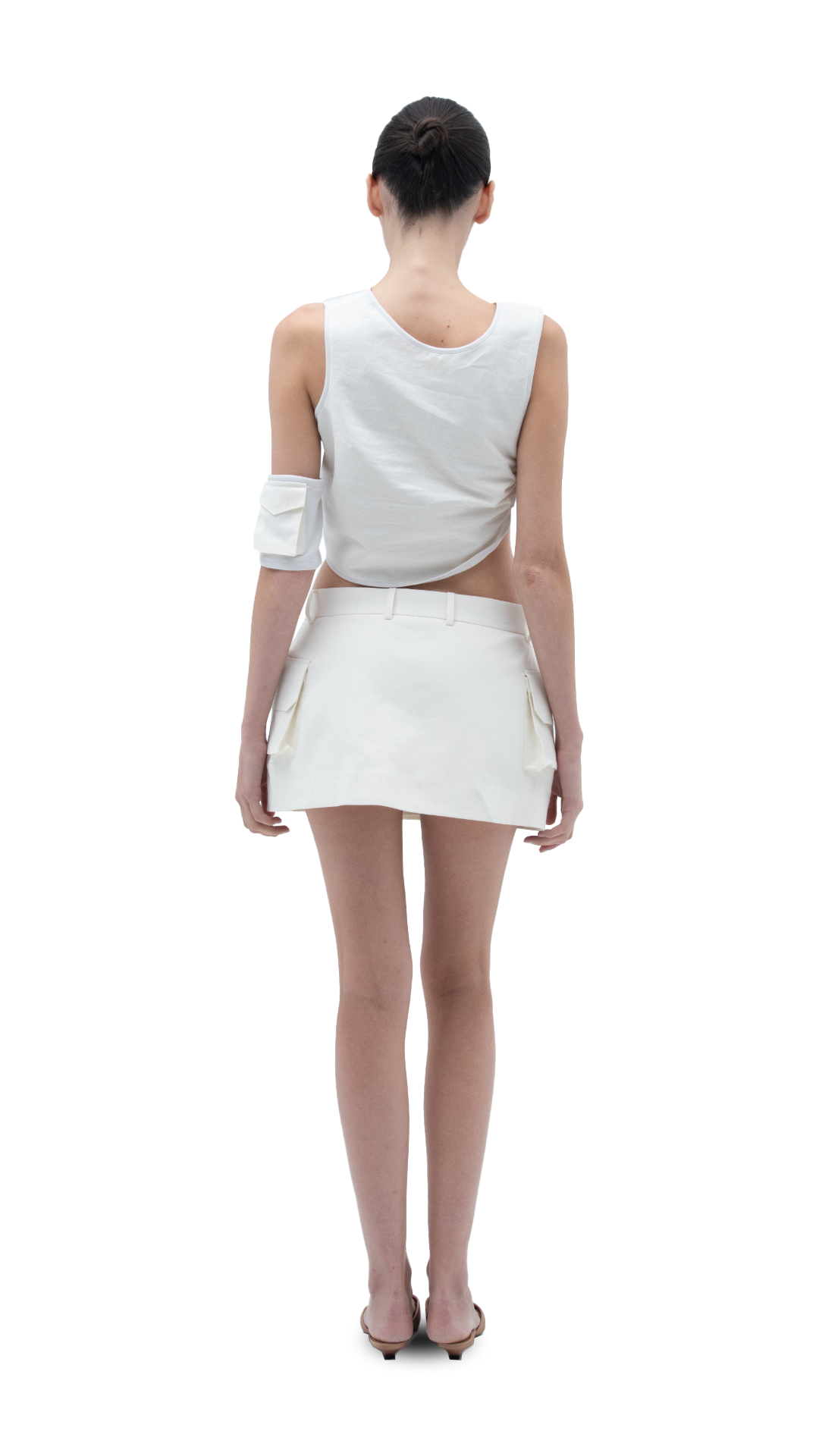 LINEN OFFBEAT SKIRT WHITE