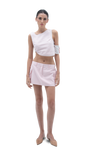 LINEN OFFBEAT TOP PINK