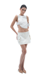 LINEN OFFBEAT SKIRT WHITE