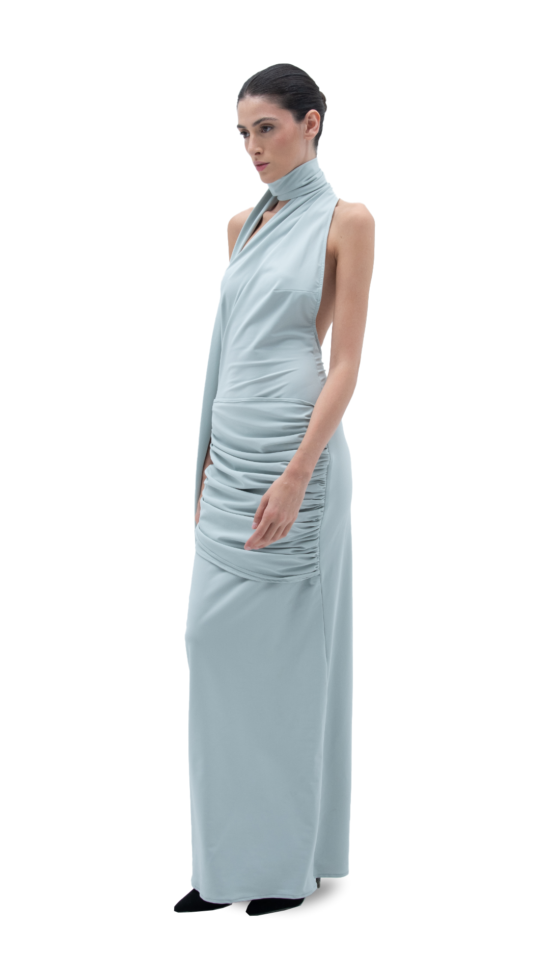 POLY GODDESS DRESS MINT GREEN