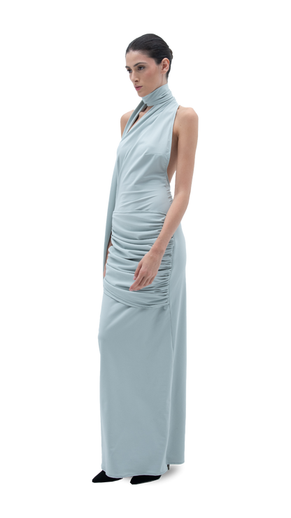 POLY GODDESS DRESS MINT GREEN