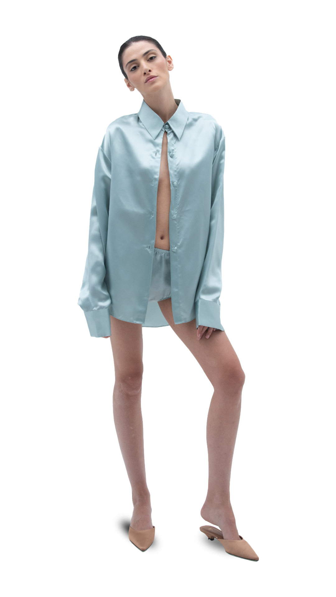 SILK SHIRT BLUE