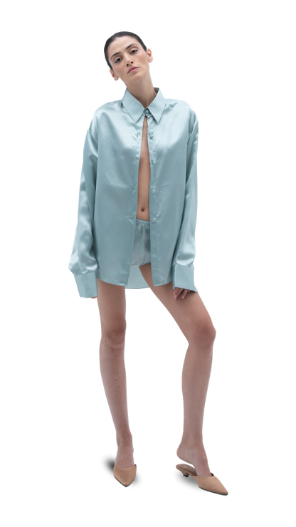 SILK SHIRT BLUE