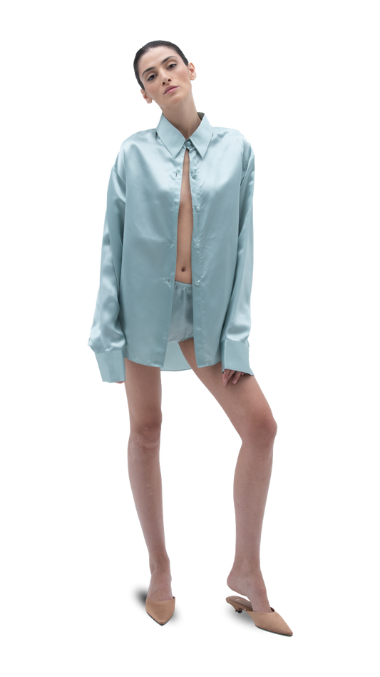 SILK SHIRT BLUE